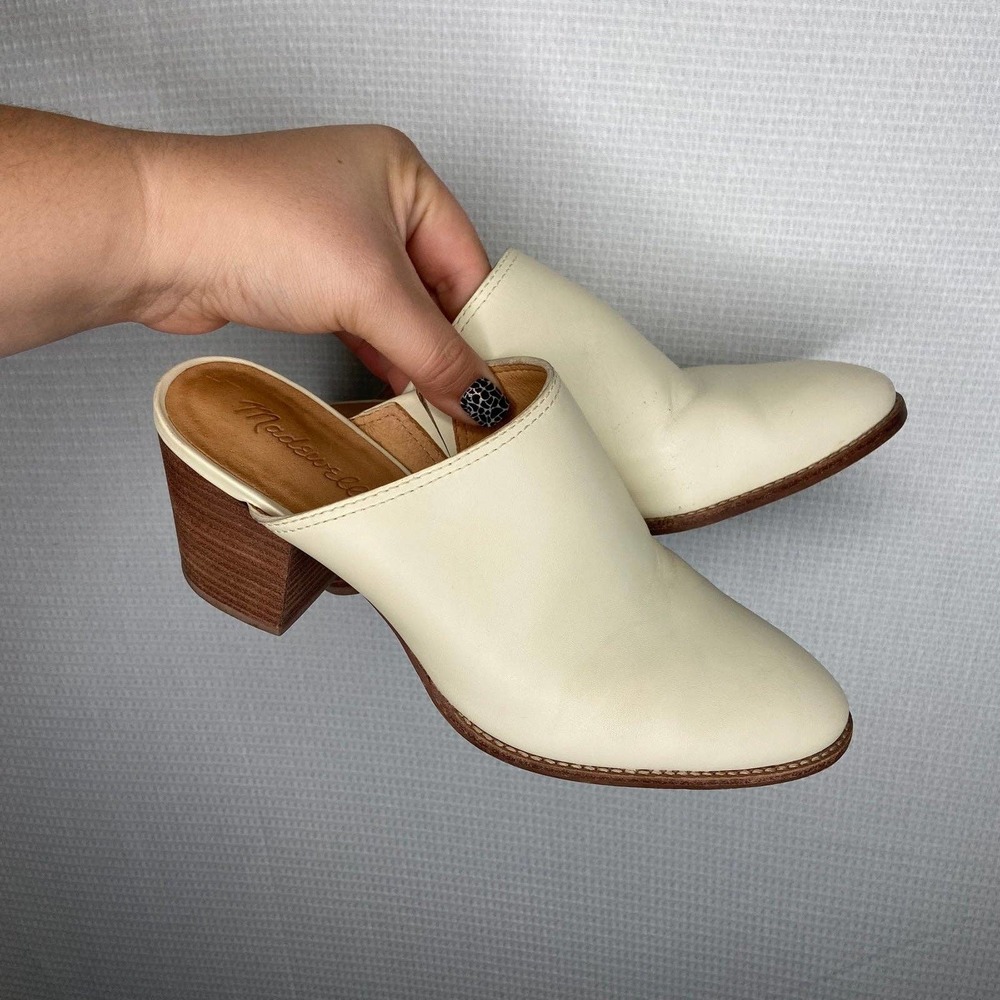 Madewell Cream Colored Harper Mule Sz. 8 - Picture 3 of 11